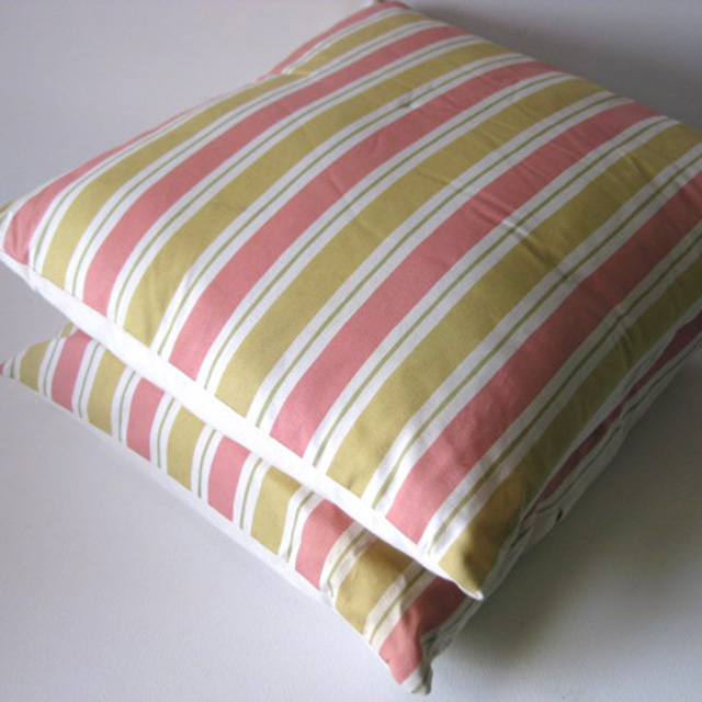 CUSHION, Stripe - Pink Mustard Yellow